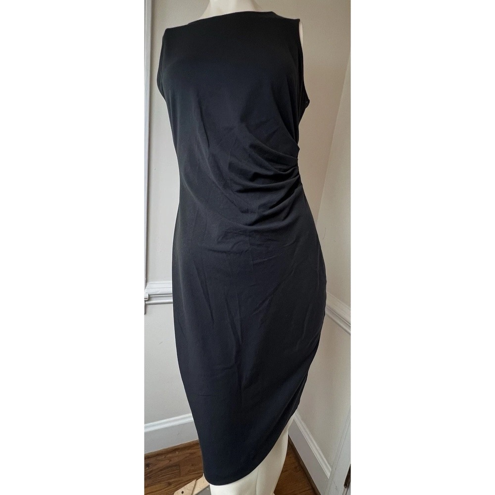 Brooks Brothers Red Fleece Black Sleeveless Stretch Cotton Modal  Blend  Dress S